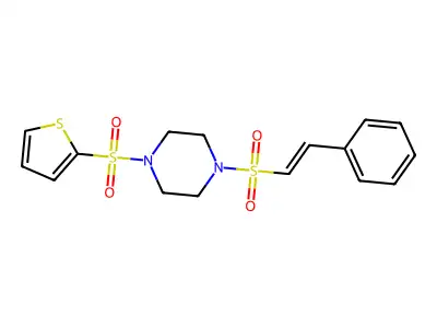1-(2-Phenylethenesulfonyl)-4-(thiophene-2-sulfonyl)piperazine structure