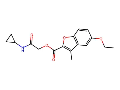 [2-(Cyclopropylamino)-2-oxoethyl] 5-ethoxy-3-methyl-1-benzofuran-2-carboxylate structure