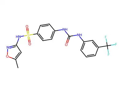 N-(5-Methylisoxazol-3-yl)-4-(3-(3-(trifluoromethyl)phenyl)ureido)benzenesulfonamide structure