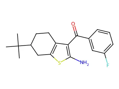 6-Tert-butyl-3-(3-fluorobenzoyl)-4,5,6,7-tetrahydro-1-benzothiophen-2-amine structure