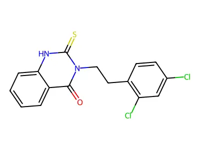 3-[2-(2,4-Dichlorophenyl)ethyl]-2-sulfanyl-3,4-dihydroquinazolin-4-one structure