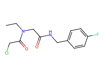 2-chloro-N-ethyl-N-{2-[(4-fluorobenzyl)amino]-2-oxoethyl}acetamide structure