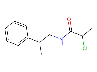2-chloro-N-(2-phenylpropyl)propanamide structure