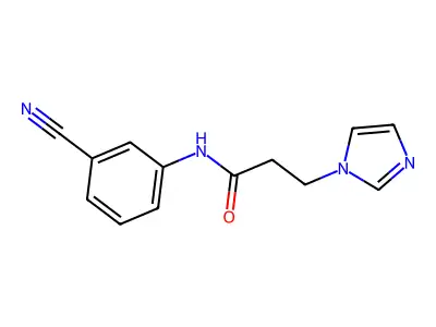 N-(3-cyanophenyl)-3-(1H-imidazol-1-yl)propanamide structure