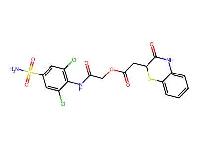 2-[[4-(Aminosulfonyl)-2,6-dichlorophenyl]amino]-2-oxoethyl 3,4-dihydro-3-oxo-2H-1,4-benzothiazine-2-acetate structure