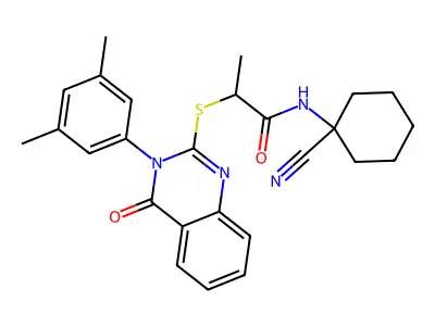 N-(1-cyanocyclohexyl)-2-[3-(3,5-dimethylphenyl)-4-oxoquinazolin-2-yl]sulfanylpropanamide structure