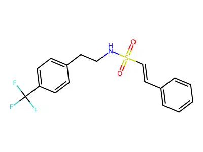 2-phenyl-N-{2-[4-(trifluoromethyl)phenyl]ethyl}ethene-1-sulfonamide structure