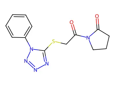 1-[2-(1-Phenyltetrazol-5-yl)sulfanylacetyl]pyrrolidin-2-one structure