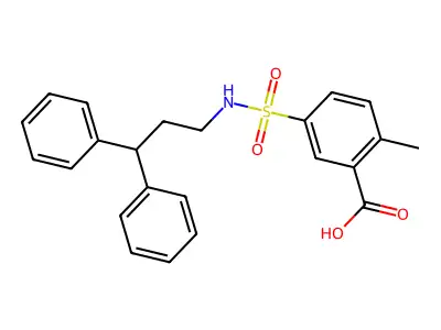 5-[(3,3-Diphenylpropyl)sulfamoyl]-2-methylbenzoic acid structure