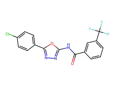N-[5-(4-chlorophenyl)-1,3,4-oxadiazol-2-yl]-3-(trifluoromethyl)benzamide structure
