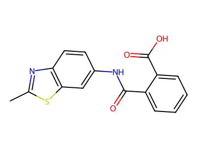 2-[(2-Methyl-1,3-benzothiazol-6-yl)carbamoyl]benzoic acid structure