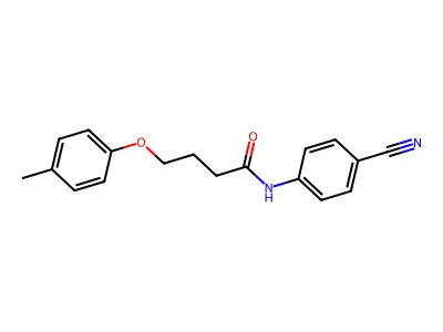 N-(4-cyanophenyl)-4-(4-methylphenoxy)butanamide structure