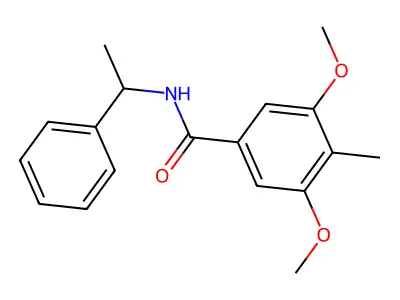 3,5-dimethoxy-4-methyl-N-(1-phenylethyl)benzamide structure