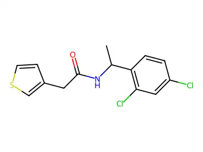 N-[1-(2,4-dichlorophenyl)ethyl]-2-thiophen-3-ylacetamide structure