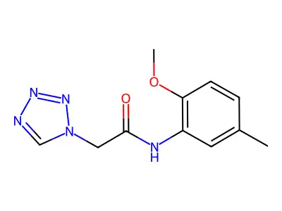 N-(2-methoxy-5-methylphenyl)-2-(tetrazol-1-yl)acetamide structure