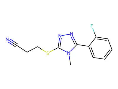 3-[[5-(2-Fluorophenyl)-4-methyl-1,2,4-triazol-3-yl]sulfanyl]propanenitrile structure