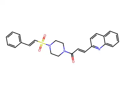 1-[4-(2-Phenylethenesulfonyl)piperazin-1-yl]-3-(quinolin-2-yl)prop-2-en-1-one structure