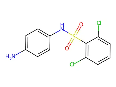 N-(4-aminophenyl)-2,6-dichlorobenzene-1-sulfonamide structure
