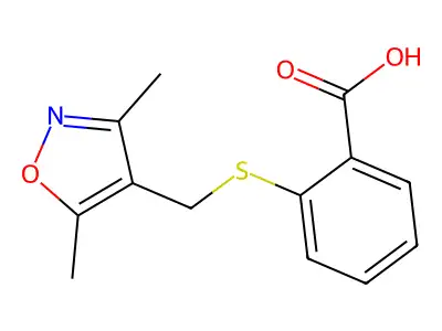 2-{[(Dimethyl-1,2-oxazol-4-yl)methyl]sulfanyl}benzoic acid structure
