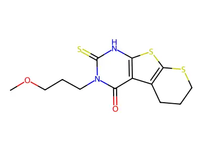 4-(3-Methoxypropyl)-5-sulfanyl-8,10-dithia-4,6-diazatricyclo[7.4.0.0,2,7]trideca-1(9),2(7),5-trien-3-one structure