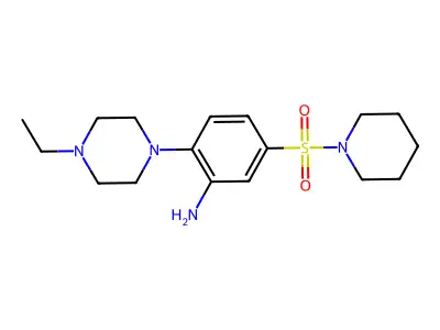 2-(4-Ethylpiperazin-1-yl)-5-(piperidine-1-sulfonyl)aniline structure