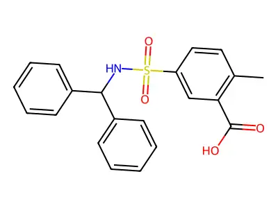 5-[(Diphenylmethyl)sulfamoyl]-2-methylbenzoic acid structure