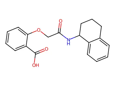 2-[2-Oxo-2-(1,2,3,4-tetrahydronaphthalen-1-ylamino)ethoxy]benzoic acid structure