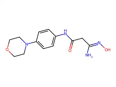 3-amino-3-hydroxyimino-N-(4-morpholin-4-ylphenyl)propanamide structure