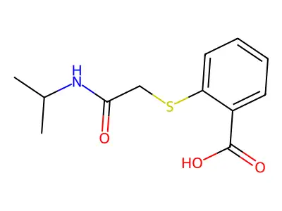 2-({[(Propan-2-yl)carbamoyl]methyl}sulfanyl)benzoic acid structure