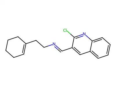 1-(2-chloroquinolin-3-yl)-N-[2-(cyclohexen-1-yl)ethyl]methanimine structure