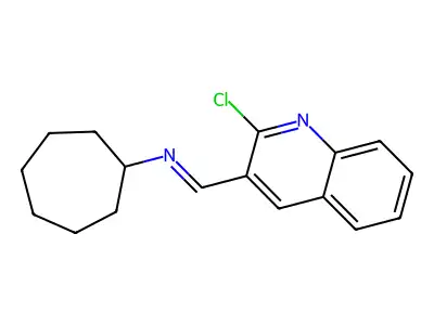 1-(2-chloroquinolin-3-yl)-N-cycloheptylmethanimine structure
