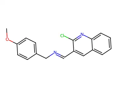 1-(2-chloroquinolin-3-yl)-N-[(4-methoxyphenyl)methyl]methanimine structure