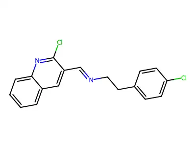 N-[2-(4-chlorophenyl)ethyl]-1-(2-chloroquinolin-3-yl)methanimine structure