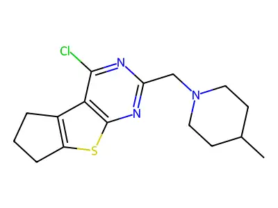 12-chloro-10-[(4-methylpiperidin-1-yl)methyl]-7-thia-9,11-diazatricyclo[6.4.0.0,2,6]dodeca-1(12),2(6),8,10-tetraene structure