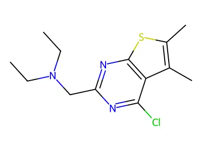 ({4-Chloro-5,6-dimethylthieno[2,3-d]pyrimidin-2-yl}methyl)diethylamine structure