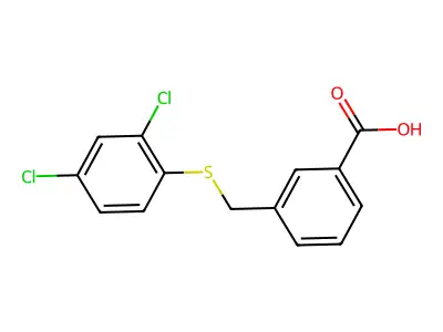 3-(((2,4-Dichlorophenyl)thio)methyl)benzoic acid structure
