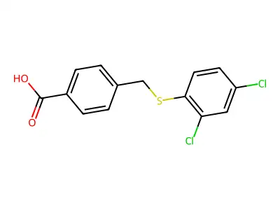 4-{[(2,4-Dichlorophenyl)thio]methyl}benzoic acid structure