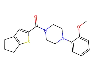 (5,6-Dihydro-4H-cyclopenta[b]thiophen-2-yl)(4-(2-methoxyphenyl)piperazin-1-yl)methanone structure