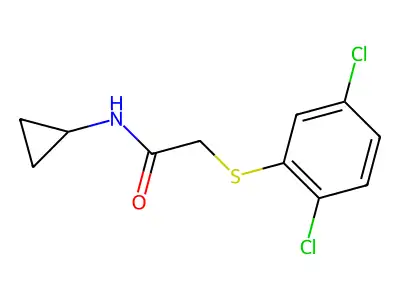 N-cyclopropyl-2-(2,5-dichlorophenyl)sulfanylacetamide structure
