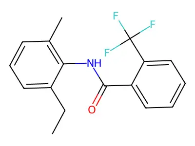N-(2-ethyl-6-methylphenyl)-2-(trifluoromethyl)benzamide structure