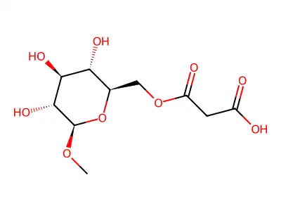 6-O-malonyl-beta-methyl-D-glucopyranoside structure