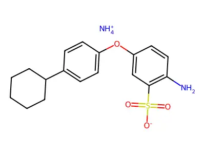 Ammonium 2-amino-5-(4-cyclohexylphenoxy)benzenesulphonate structure