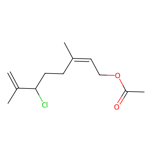 (2Z)-6-Chloro-3,7-dimethyl-2,7-octadienol, acetate structure