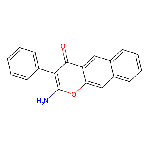2-amino-3-phenyl-4H-benzo[g]chromen-4-one structure