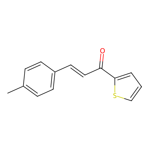 (2E)-3-(4-methylphenyl)-1-(thiophen-2-yl)prop-2-en-1-one structure