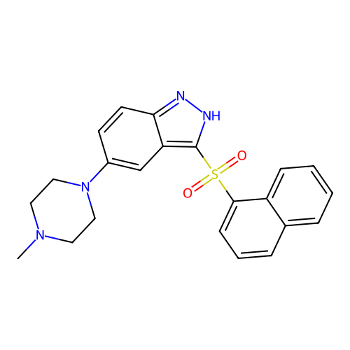 5-(4-Methylpiperazin-1-yl)-3-(1-naphthalenesulfonyl)-1H-indazole structure