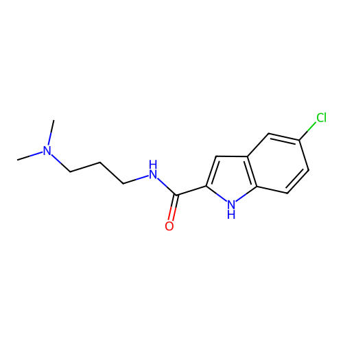 5-chloro-N-[3-(dimethylamino)propyl]-1H-indole-2-carboxamide structure
