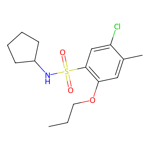 5-chloro-N-cyclopentyl-4-methyl-2-propoxybenzenesulfonamide structure