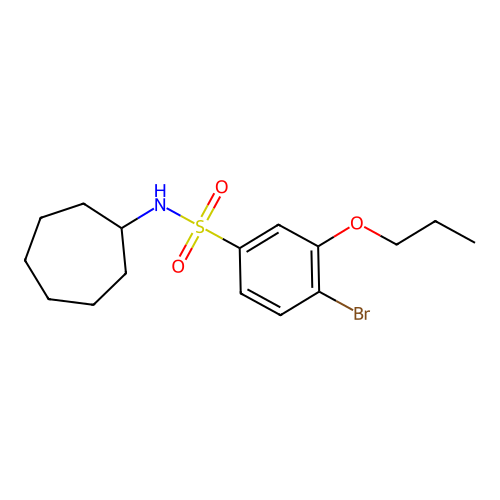 4-bromo-N-cycloheptyl-3-propoxybenzenesulfonamide structure
