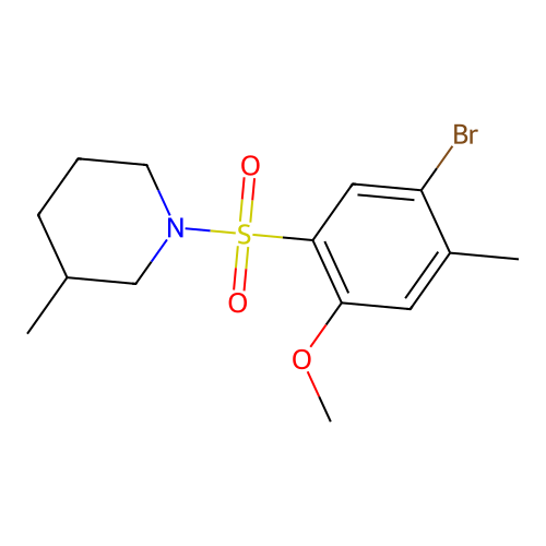 1-(5-Bromo-2-methoxy-4-methylbenzenesulfonyl)-3-methylpiperidine structure